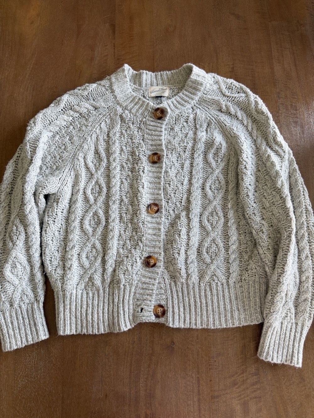 Universal Thread Chunky Cable Knit Button-Front Cardigan - Cream